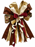 The Gilded Season Luxury Oversized Door Bow | Burgundy, Chocolate Brown, Ivory & Gold Statement Bow