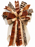 Copper Ember | Luxury Oversized Door Bow | Rich copper, champagne, ivory, caramel & brown tones handcrafted in this statement bow