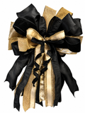 Champagne Noir | Luxury Oversized Door Bow  | Black & Gold Handcrafted Statement Bow