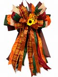 The Autumn Edit Luxury Oversized Door Bow | Burnt Orange, Burgundy, Forest Green & Plaid Statement Bow