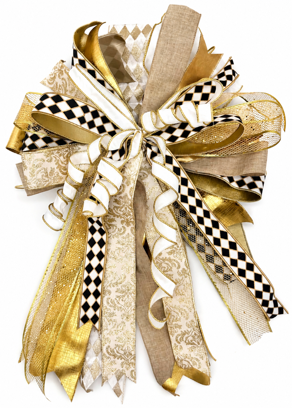 After Hours Luxury Oversized Door Bow | Black, Ivory, Champagne & Gold Statement Bow