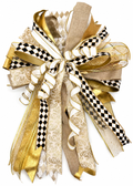 After Hours Luxury Oversized Door Bow | Black, Ivory, Champagne & Gold Statement Bow