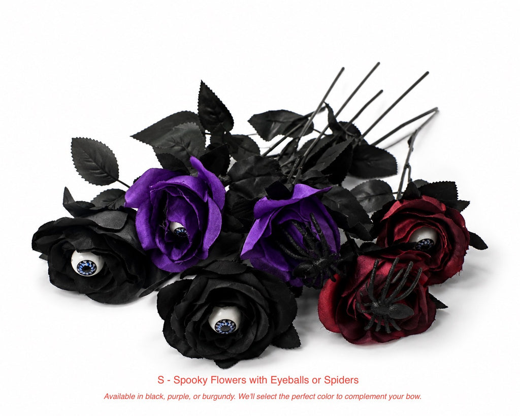 Ghoulish Glamour Luxury Oversized Door Bow | Orange, Black & White Halloween Statement Bow