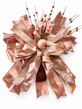 Autumn Serenade Medium Door Bow – Blush, Rose Gold & Champagne Fall Statement Bow