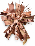Candlelit Autumn Medium Door Bow – Blush, Rose Gold & Copper Fall Statement Bow