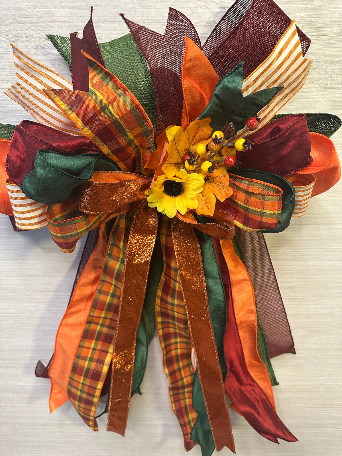 The Autumn Edit Luxury Oversized Door Bow | Burnt Orange, Burgundy, Forest Green & Plaid Statement Bow