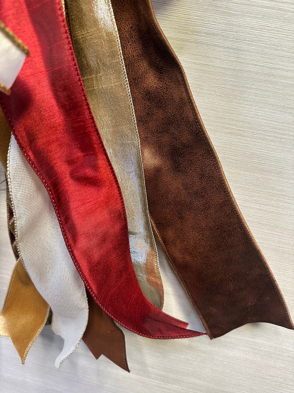 The Gilded Season Luxury Oversized Door Bow | Burgundy, Chocolate Brown, Ivory & Gold Statement Bow