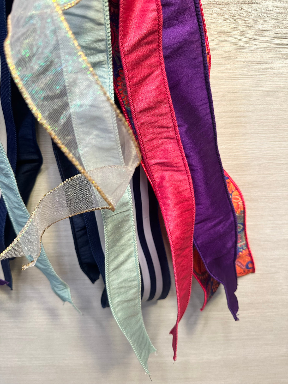 Autumn Enchantment Luxury Oversized Door Bow | Plum, Fuchsia, Navy & Soft Blue Statement Bow