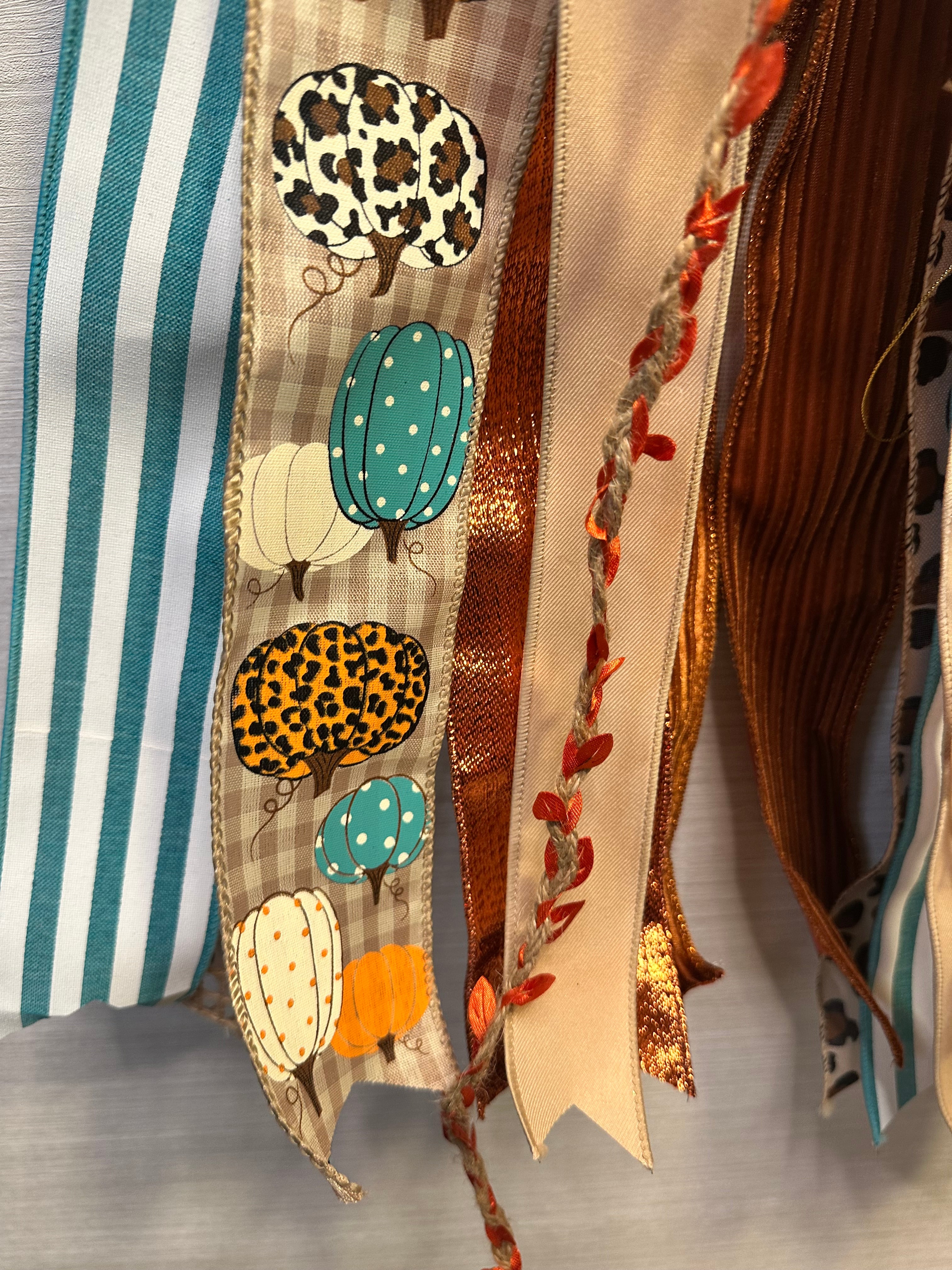 Harvest Glow | Luxury Oversized Fall Door Bow  | Copper, Turquoise, Ivory, Tan, Orange, Brown Statement Bow