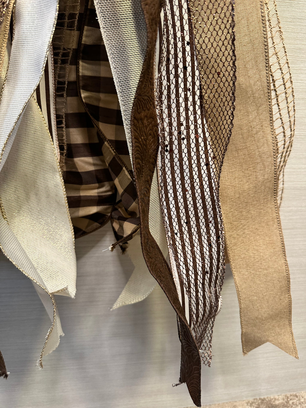 Chocolate Noir Luxury Oversized Door Bow | Chocolate Brown, Cream, Bronze Statement Bow