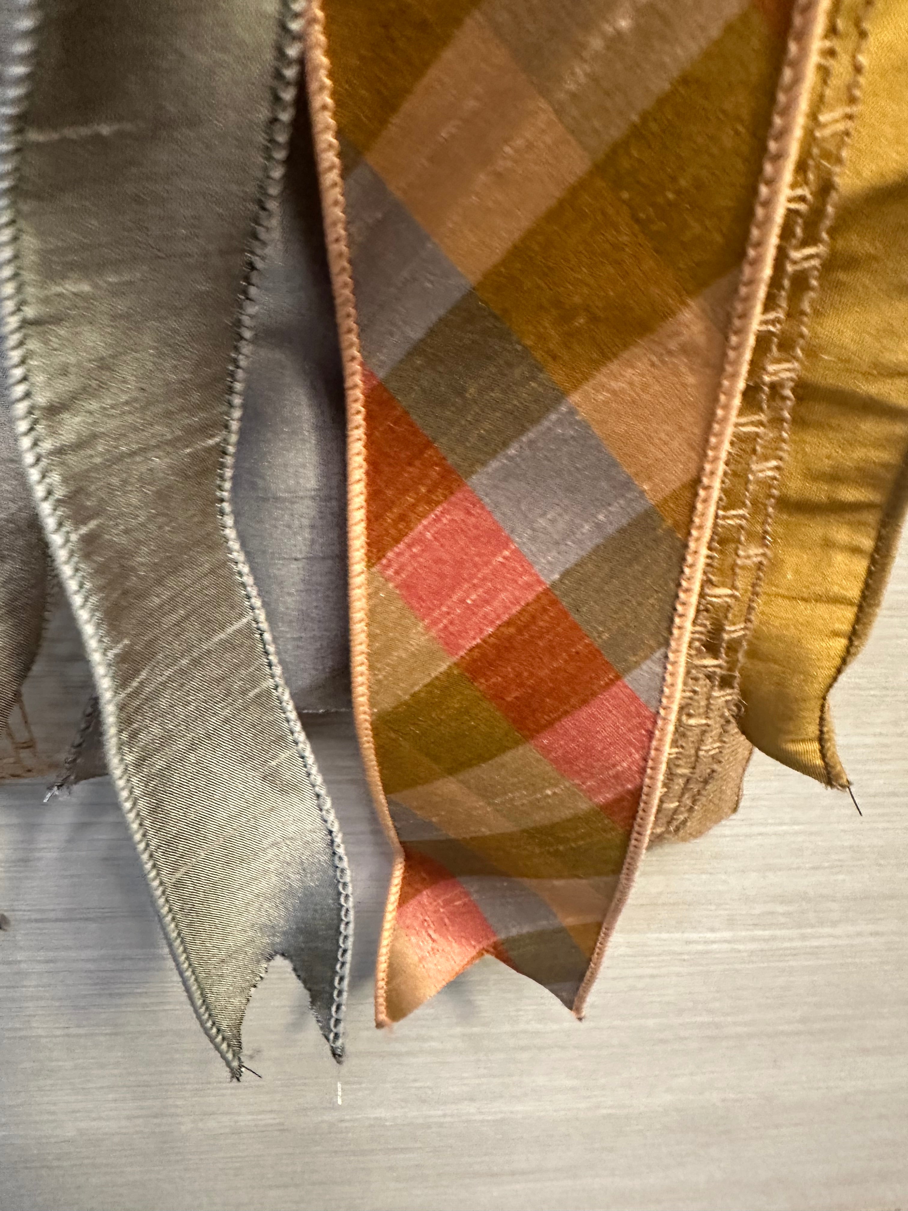 Whispering Wheat | Luxury Oversized Door Bow | Neutrals with Peach, Silver Gray & Tan Statement Bow