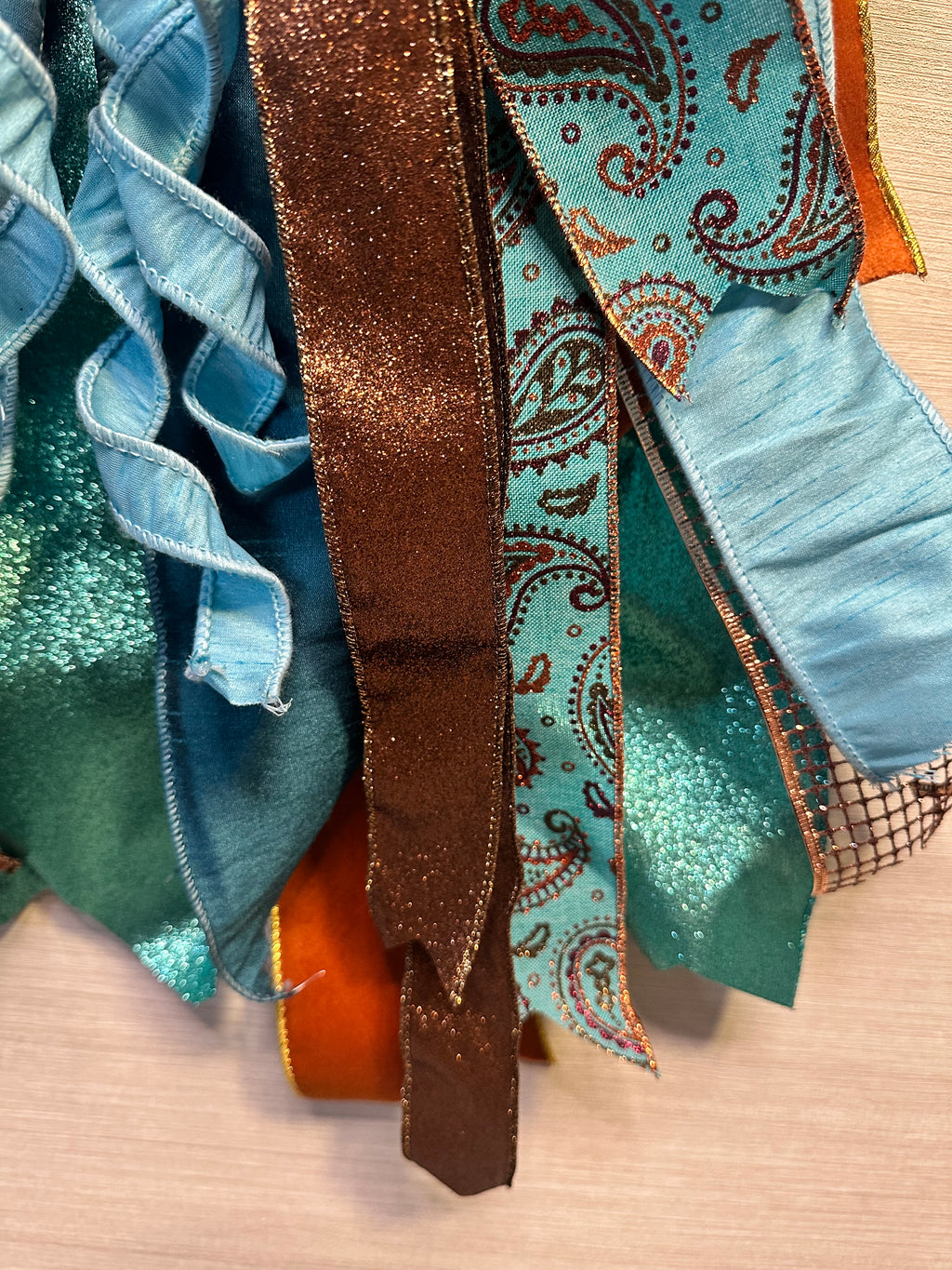 Copper Sky Luxury Oversized Door Bow | Turquoise, Copper & Bronze Statement Bow