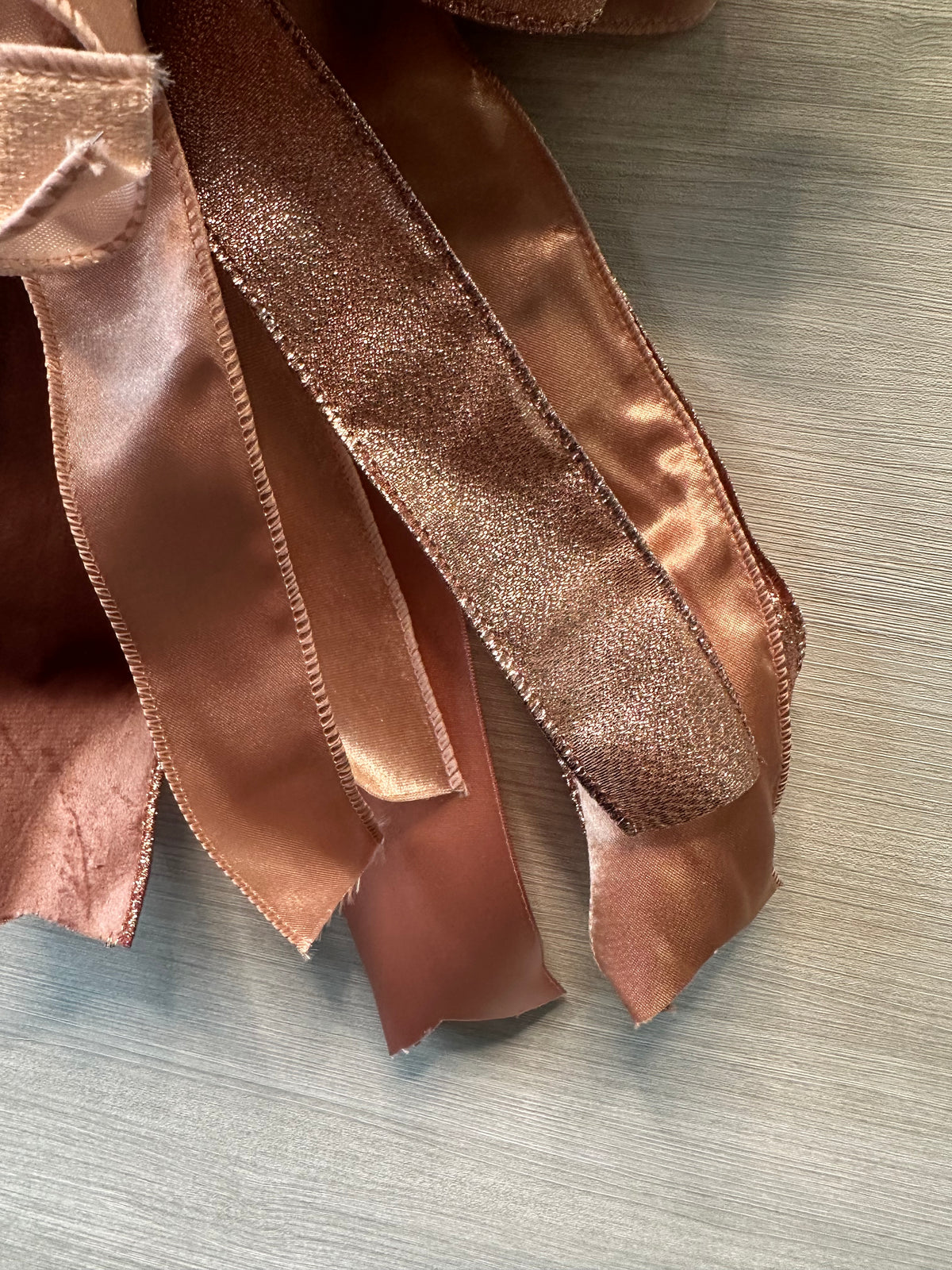 Candlelit Autumn Medium Door Bow – Blush, Rose Gold & Copper Fall Statement Bow