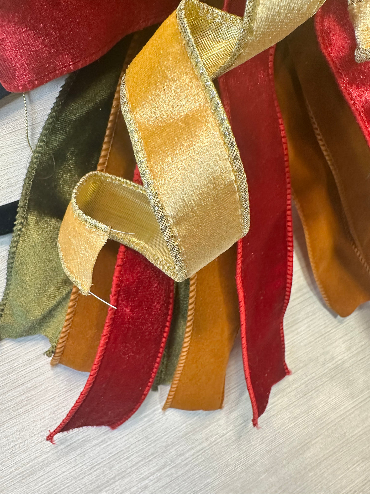 Autumn Estate Medium Door Bow – Burgundy, Gold & Forest Green Fall Statement Bow