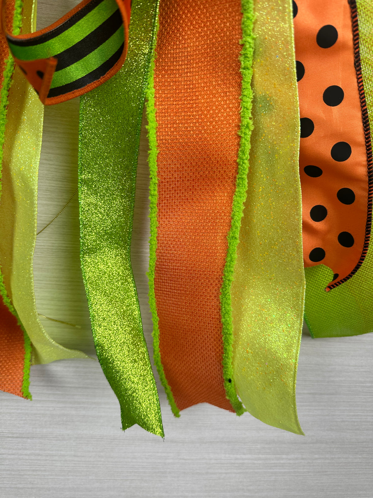 I Put a Spell On You Oversized Halloween Door Bow / Orange & Lime Green