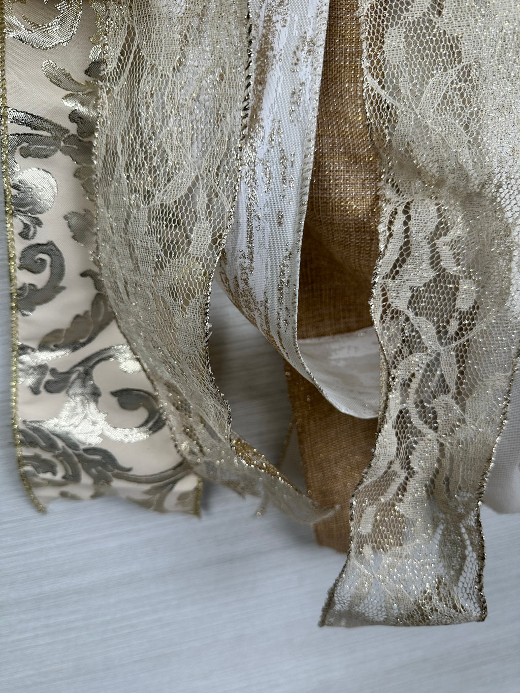 Champagne Wishes Luxury Oversized Door Bow | Ivory, Champagne & Gold Elegant Statement Bow