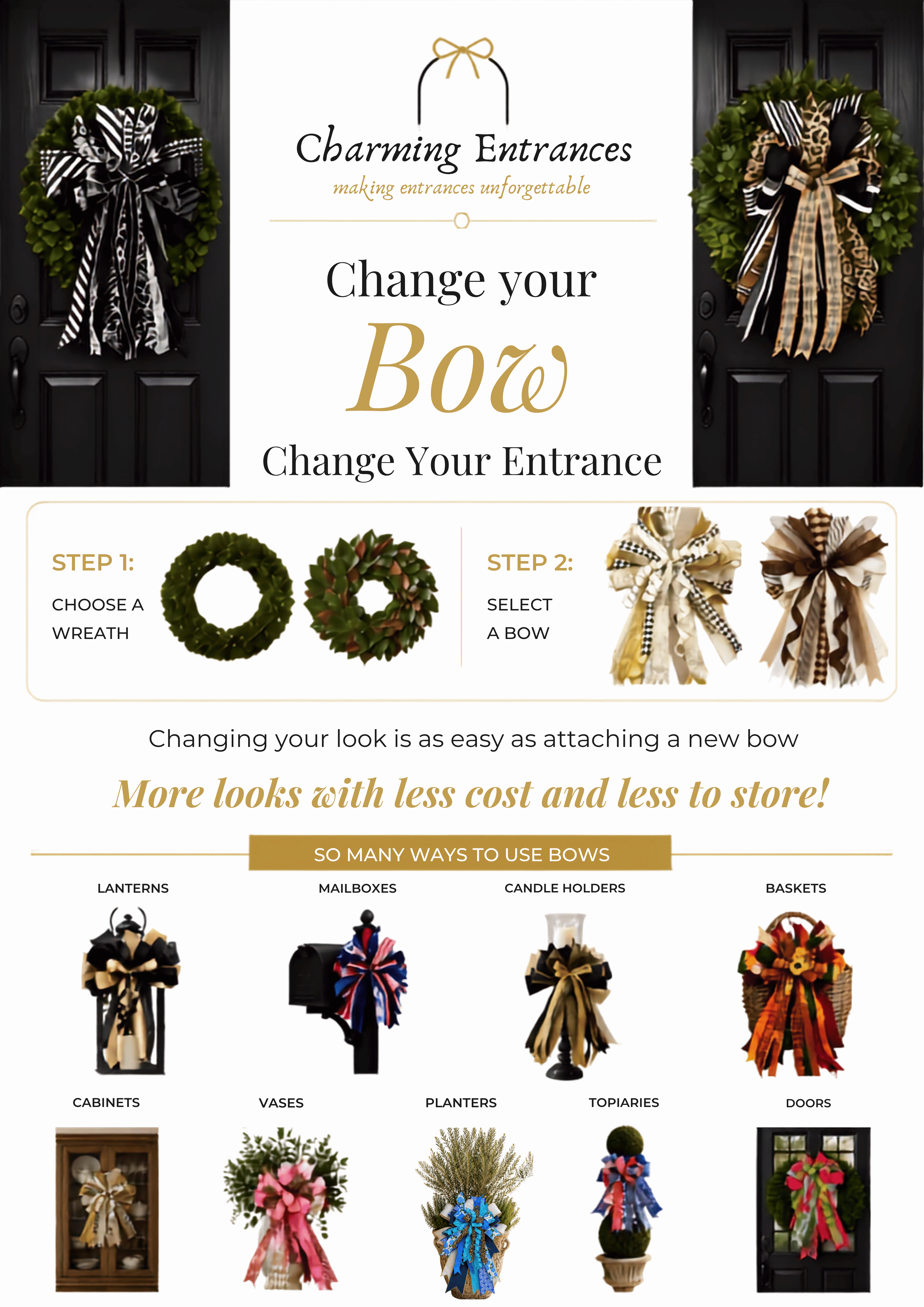 The Grand Manor Luxury Oversized Door Bow | Bespoke 10-Ribbon Statement Bow