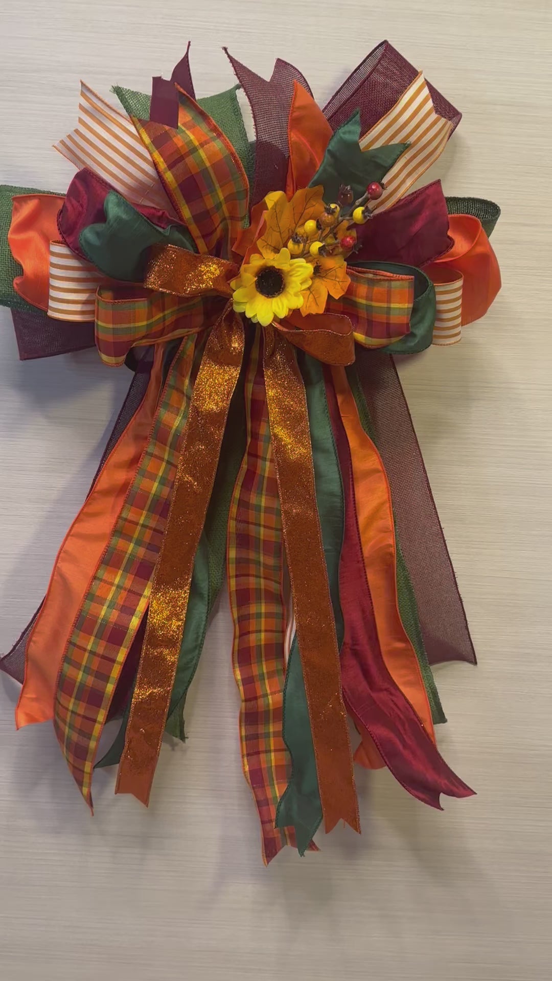 The Autumn Edit Luxury Oversized Door Bow | Burnt Orange, Burgundy, Forest Green & Plaid Statement Bow
